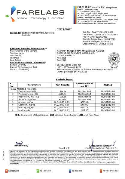 Pure Kashmiri Shilajit Resin with Fulvic Acid - 75.63% (Lab Report attached)