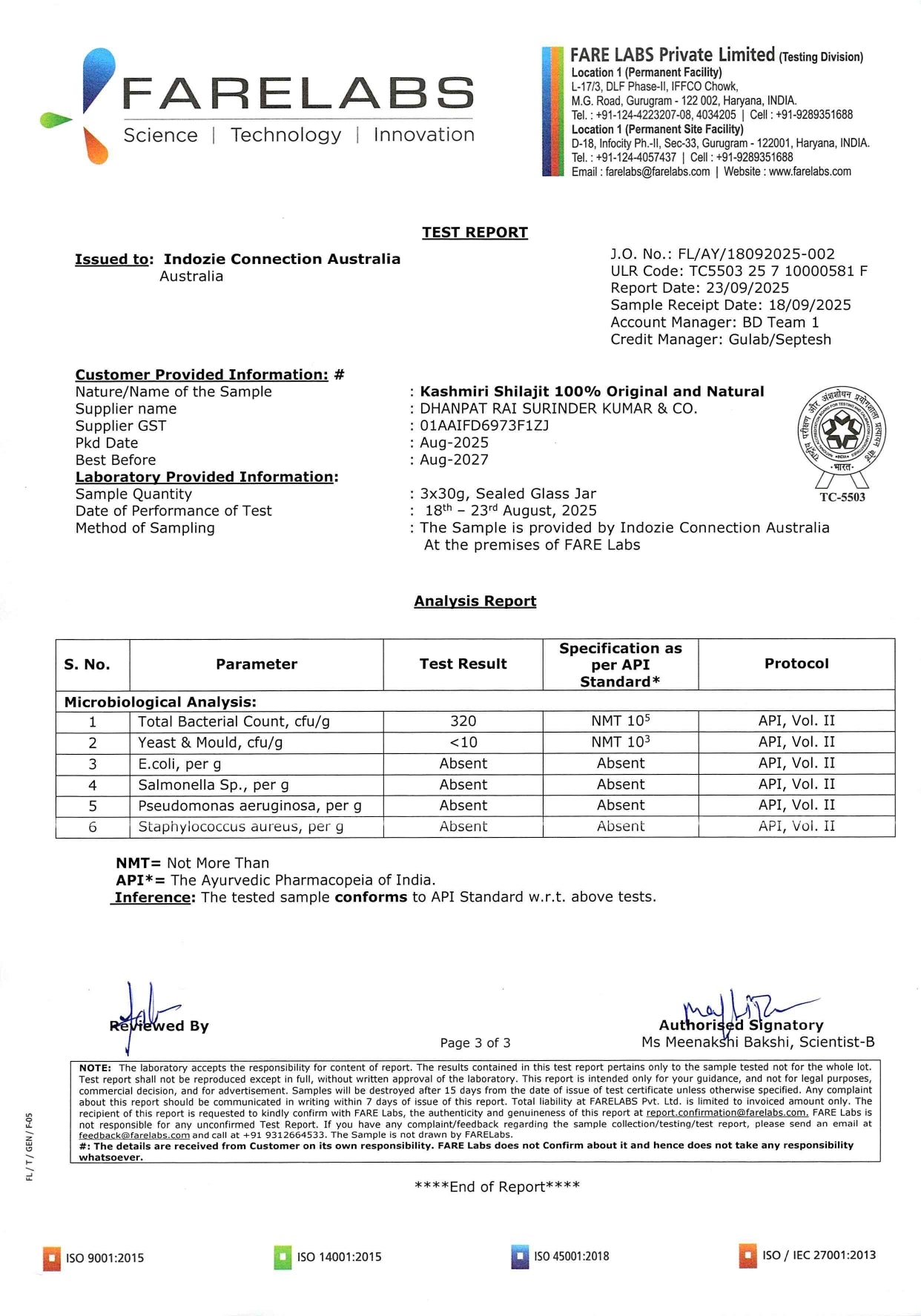 Pure Kashmiri Shilajit Resin with Fulvic Acid - 75.63% (Lab Report attached)